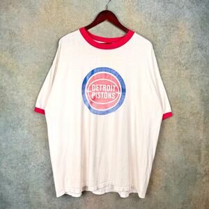 Y2K Detroit Pistons NBA T Shirt XXL Mitchell Ness Hardwood Classics Basketball